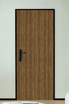 Fichet Spheris XP lisa en madera de veta marcada, con cerco y manilla negros